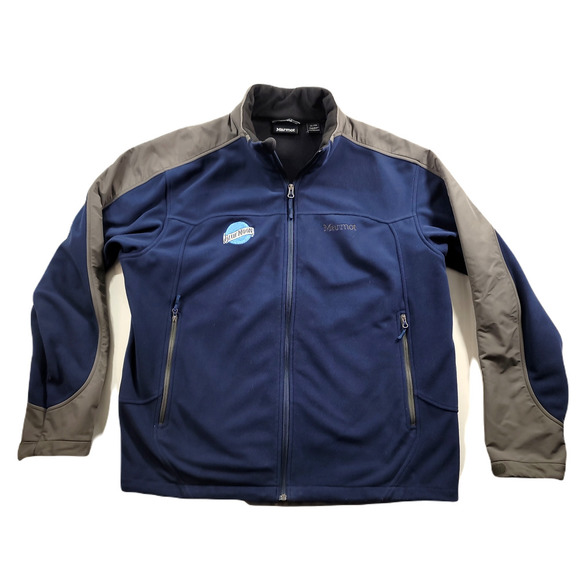 Marmot Gore‎ Windstopper Jacket Mens XL Fleece & Nylon Co. Branded Blue Moon - Picture 1 of 11
